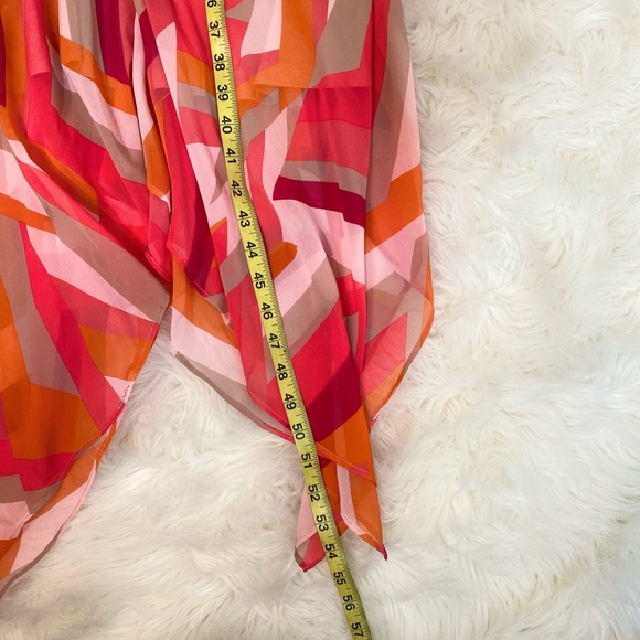 #465 Calvin Klein Printed Asymmetrical Dress size 14 - Picture 8 of 12